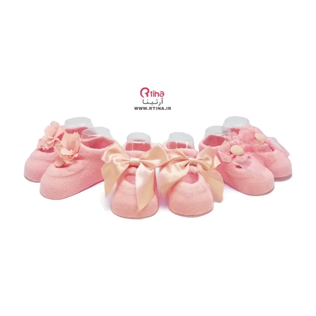 جوراب جدید نوزادی لاکچری/ سه طرح در یک بسته