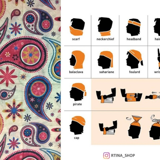 دستمال سر کوهنوردی طرح ترمه