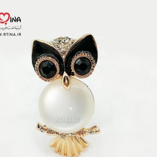 گردنبند جغد طلایی مدل کریستالی