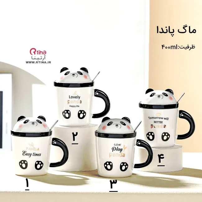 لیوان ماگ دخترانه لاکچری طرح پاندا