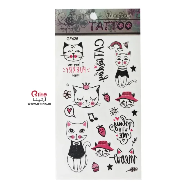 تاتو موقتی دخترانه طرح فانتزی CAT