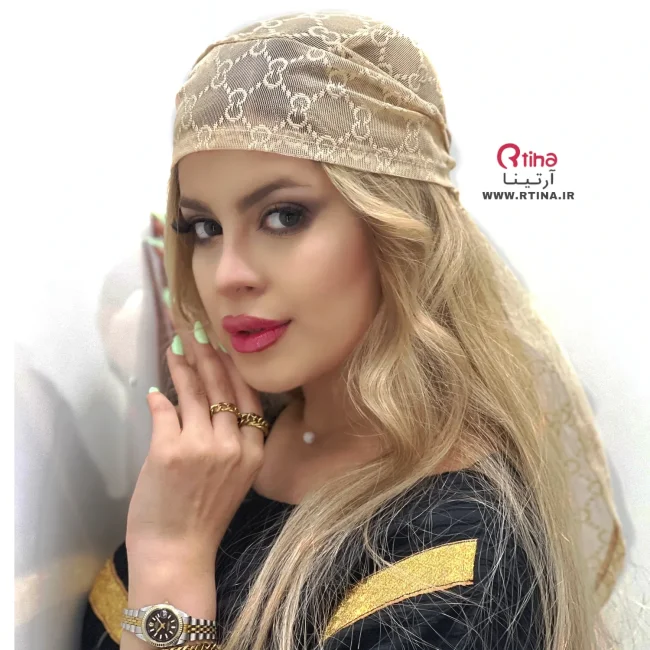 دورگ/ روسری بند دار توری طرح گوچی