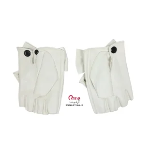 دستکش چرم لاکچری سفید زنانه