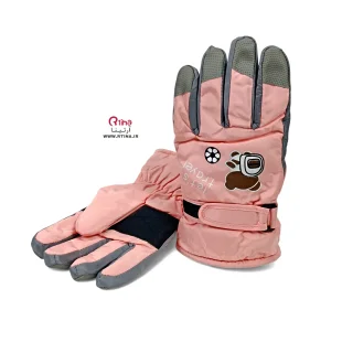 خرید و قیمت دستکش دخترانه ضدآب واسه برف بازی