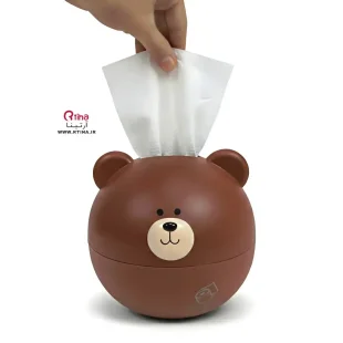 جا دستمال کاغذی رومیزی طرح تدی/ اورجینال