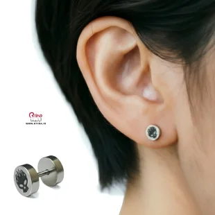 گوشواره پیچی اسپرت طرح اسکلتی