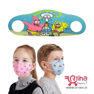ماسک دخترانه و پسرانه طرح بابا اسفنجی3