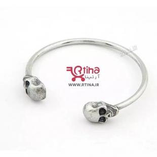 دست بند اسکلتی فلزی دو سر جمجمه مدل Skull7