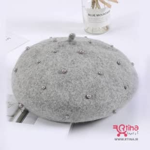 کلاه فرانسوی هنرمندی رنگ خاکستری روشن