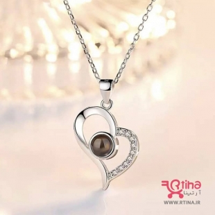 گردنبند قلبی ❤️ دوستت دارم زنانه مدل تلسکوپی