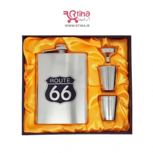 ست کادویی فلاسک و شات استیل مدل ROUTE66
