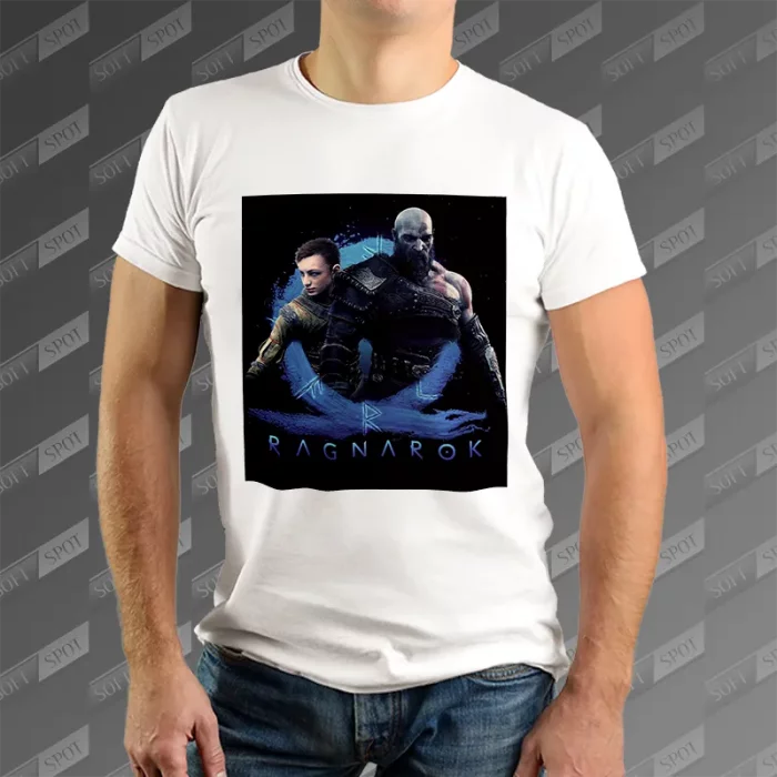 تیشرت مردانه طرح God of War Ragnarok Kratos and Atreus  TS-366