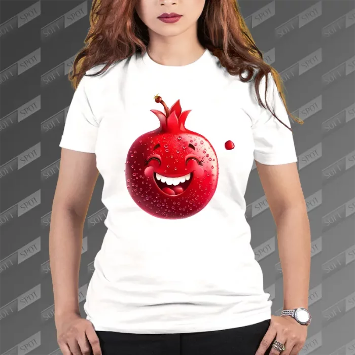 تیشرت زنانه طرح انار خندان TS-706