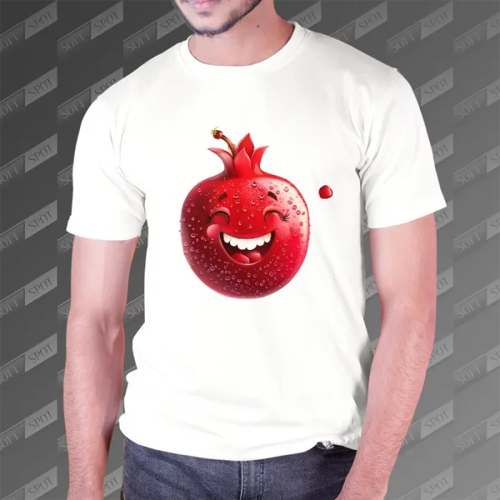 تیشرت مردانه طرح انار خندان TS-708