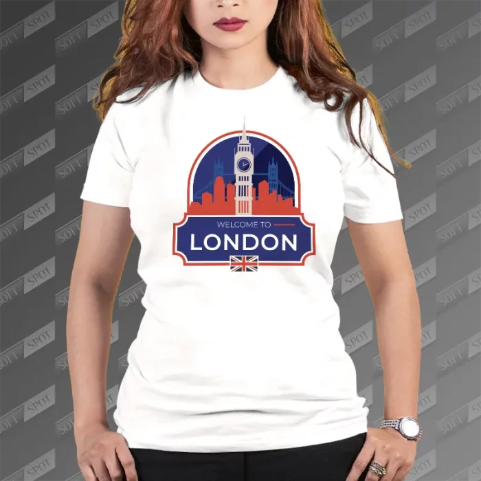 تیشرت زنانه طرح Welcome to London TS-809