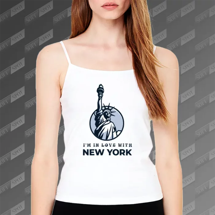 تاپ زنانه طرح I am in Love with New York TS-834