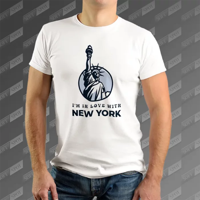 تیشرت مردانه طرح I am in Love with New York TS-835