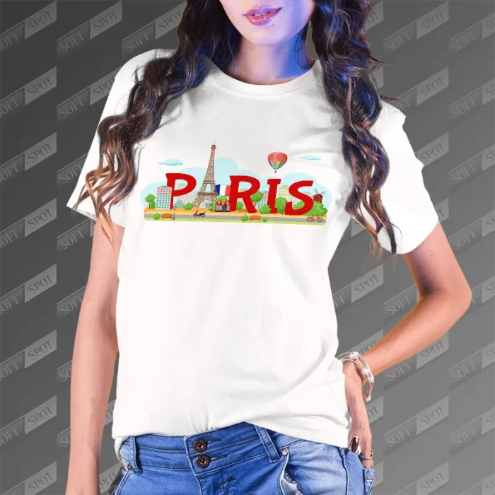 تیشرت زنانه طرح Paris TS-842