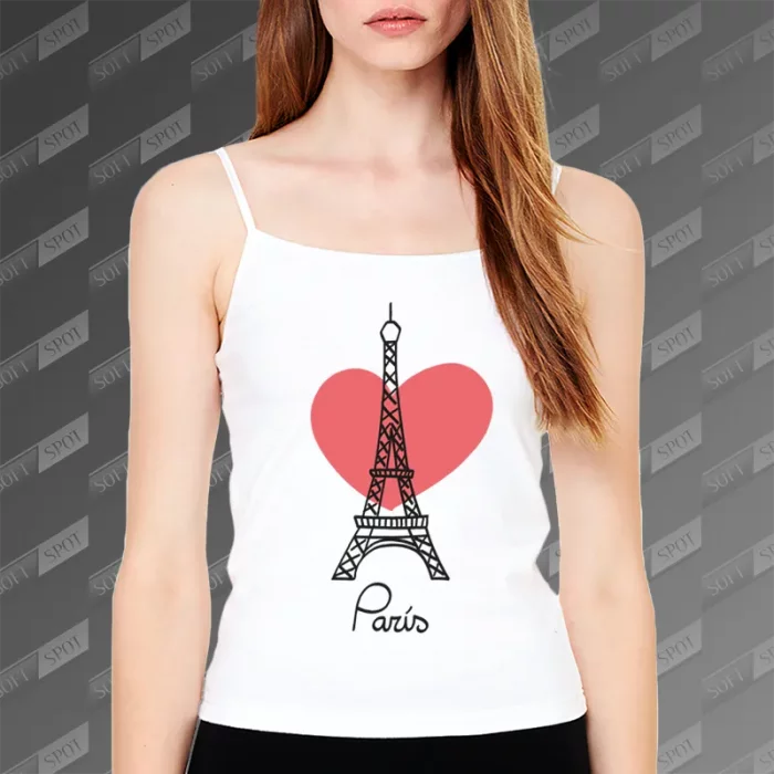 تاپ زنانه طرح Paris Love TS-849