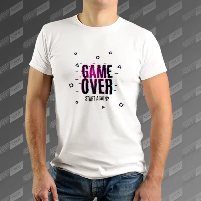 تیشرت مردانه طرح Game Over Start Again TS-944