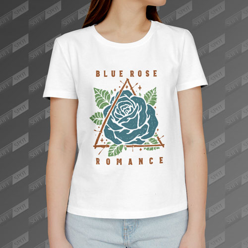 تیشرت زنانه طرح Blue Rose Romance TS-345
