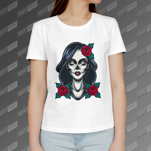 تیشرت زنانه طرح Dia de Muertos TS-351