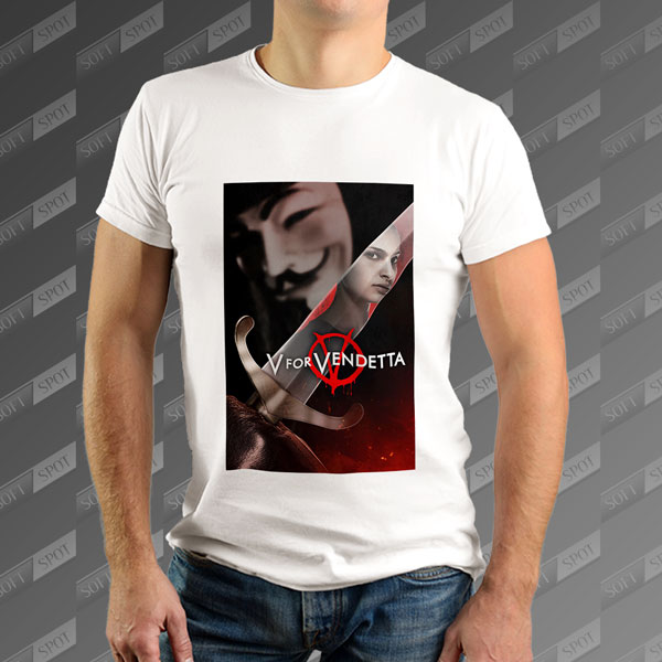 تیشرت مردانه طرح V for Vendetta TS-194