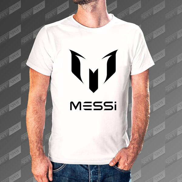 تیشرت مردانه سفید Messi TS-12