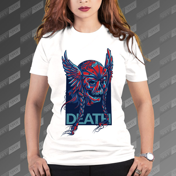 تیشرت زنانه طرح Valkyrie Skull TS-423
