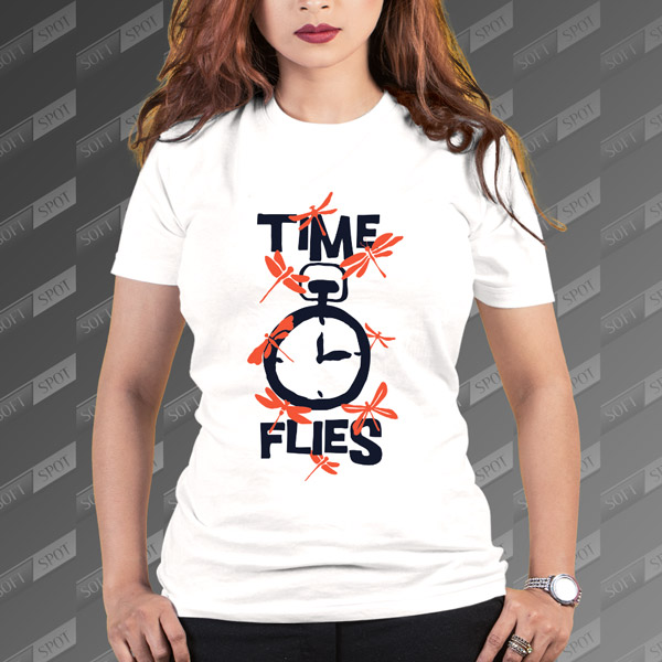 تیشرت زنانه طرح Time Flies TS-511