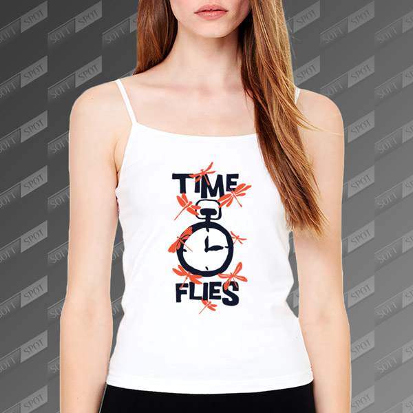 تاپ زنانه طرح Time Flies TS-512