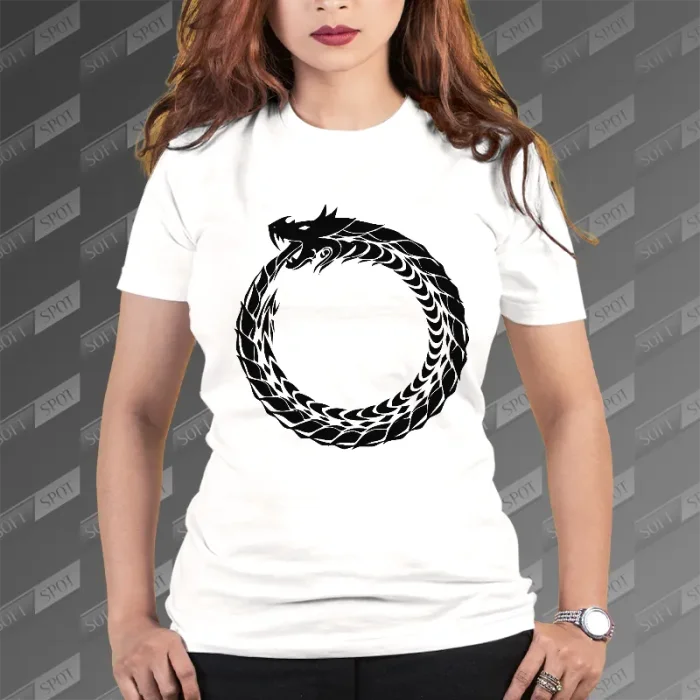 تیشرت زنانه طرح Ouroboros Dragon TS-540