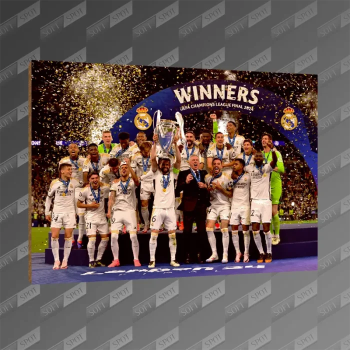 تخته شاسی طرح Real madrid Winning the champions league 2024 MDF-101