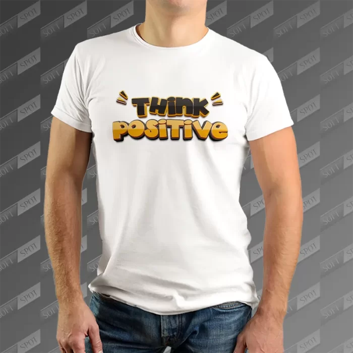 تیشرت مردانه طرح Think Positive TS-618