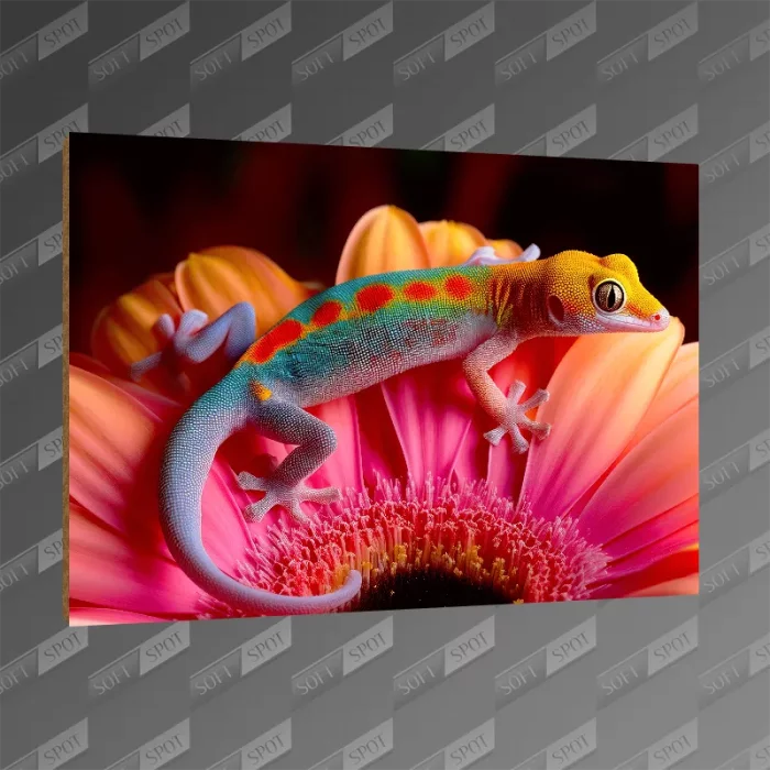 تخته شاسی طرح Colorful Gecko Lizard MDF-147