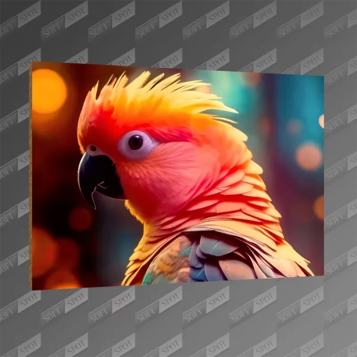 تخته شاسی طرح Parrot Portrait Illustration MDF-149