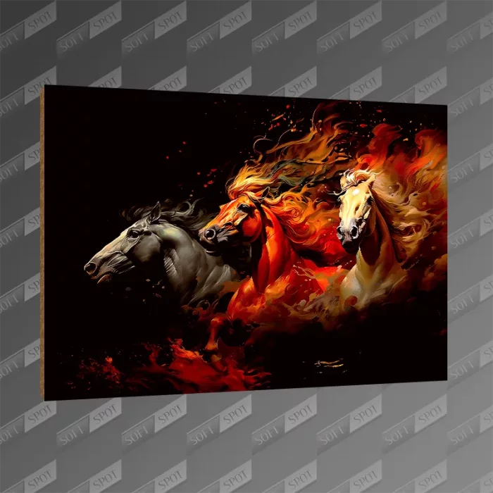 تخته شاسی طرح Running Horses Illustration MDF-151