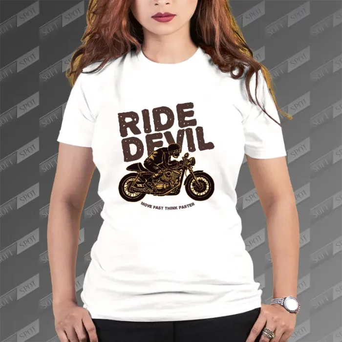 تیشرت زنانه طرح Ride Devil TS-642