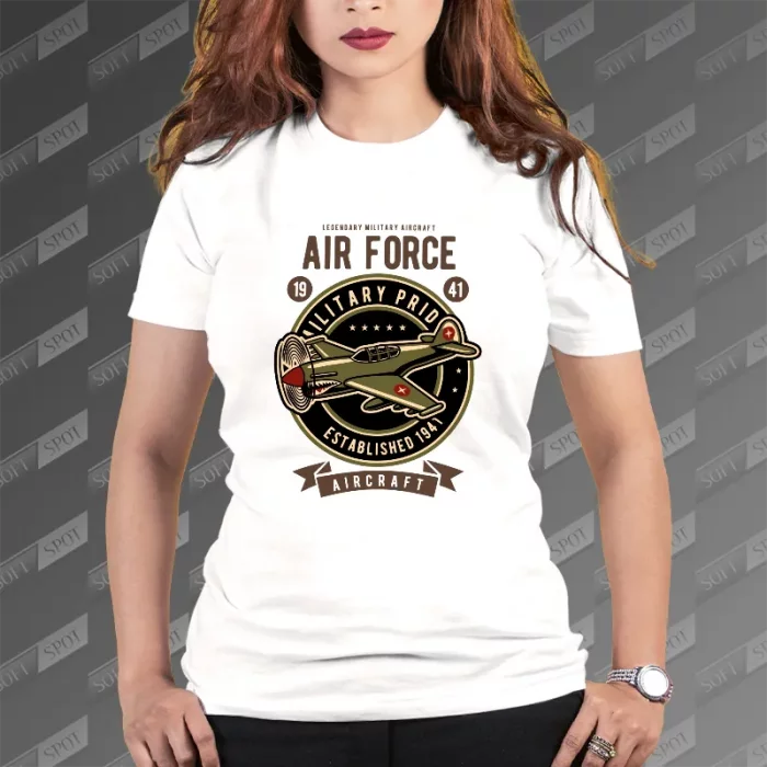 تیشرت زنانه طرح Air Force 1941 TS-648