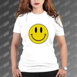 تیشرت زنانه طرح شکلک لبخند TS-673