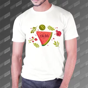 تیشرت مردانه طرح Happy Yalda Night TS-696