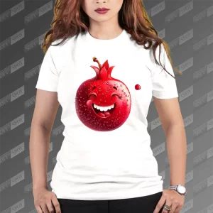 تیشرت زنانه طرح انار خندان TS-706