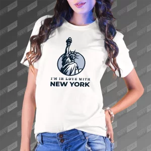 تیشرت زنانه طرح I am in Love with New York TS-833