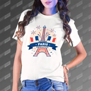 تیشرت زنانه طرح Paris TS-845