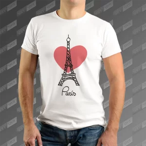 تیشرت مردانه طرح Paris Love TS-850