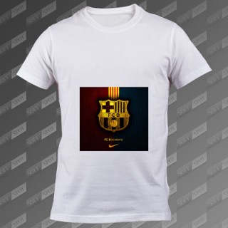 تی شرت مردانه سفید FC Barcelona TS-00000006