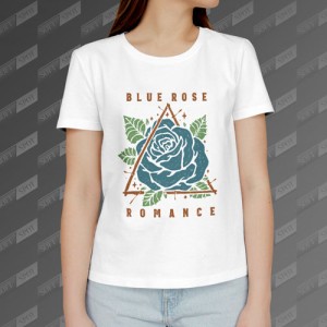 تیشرت زنانه طرح Blue Rose Romance TS-345