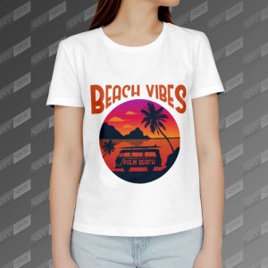 تیشرت زنانه طرح Beach Vibes TS-352