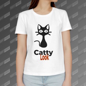 تیشرت زنانه طرح Catty Look TS-353