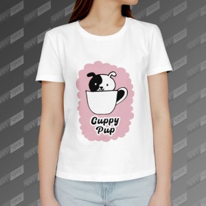 تیشرت زنانه طرح Cuppy Pup TS-354
